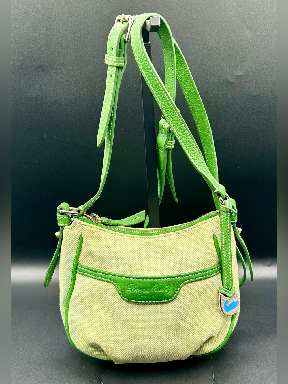DOONEY & BOURKE Mini Margot Crossbody Bag Canvas-Leather Trim Convertible Strap